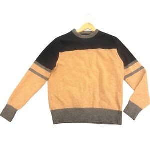 J. Crew Men's Black and Tan Crewneck Sweater